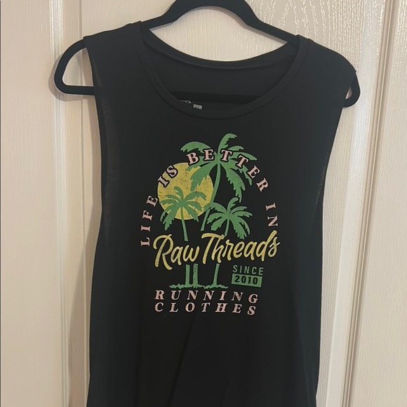 Raw Threads Tops - Black Graphic Tank Top